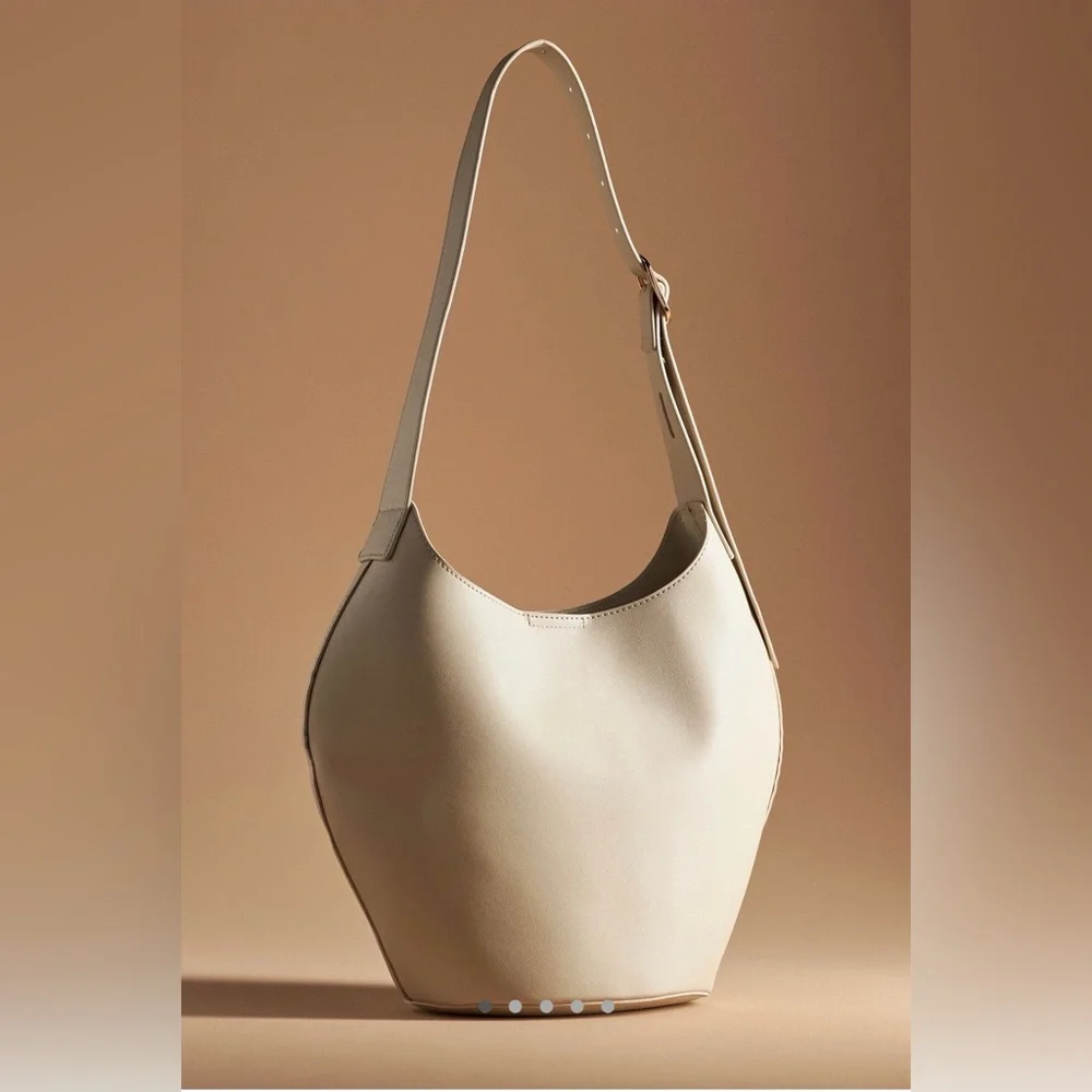 Anthropologie Faux Leather Bucket Tote